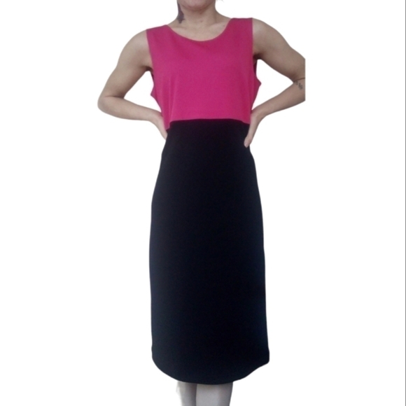 Danny & Nicole Pink Black Color Block Skirt Jacket Set Size 8 - Picture 5 of 5